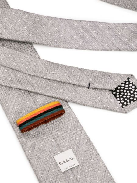 Puntíkatá hedvábná kravata Paul Smith šedá
