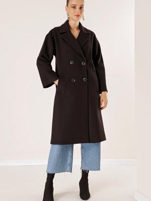 Krepinis paltas su kišenėmis By Saygı
