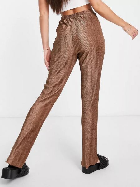 Плиссированные брюки Lola May коричневые