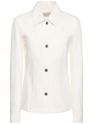 Bavlnená priliehavá džínsová bunda Ferragamo biela