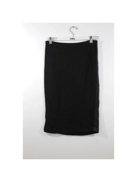 Falda de cachemir con estampado de cachemira Chanel Vintage negro