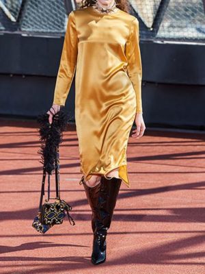Selyem szatén ruha Marques'almeida aranyszínű
