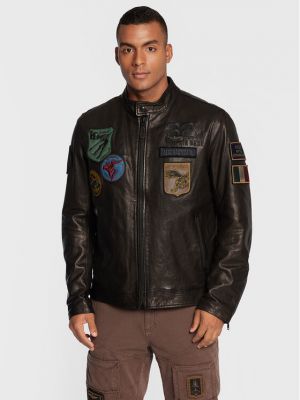 Kožna jakna Aeronautica Militare crna