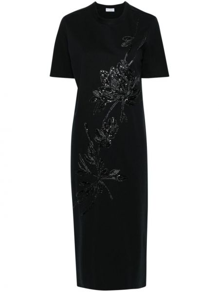 Sukienka midi z cekinami Brunello Cucinelli czarna