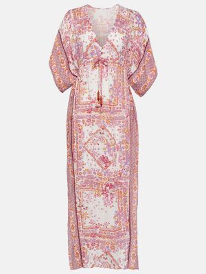 Макси рокля с принт Poupette St Barth розово
