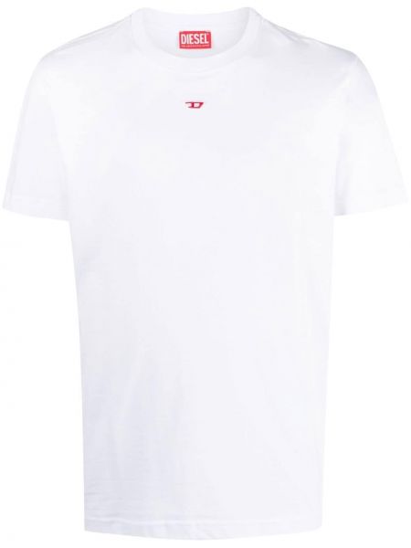 T-shirt med broderi Diesel vit