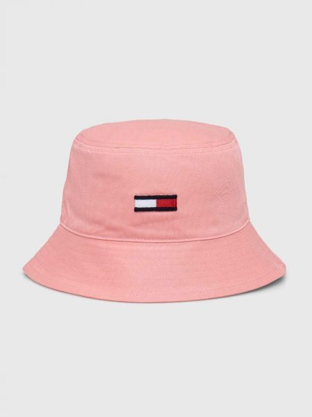 Różowy kapelusz bawełniany Tommy Jeans