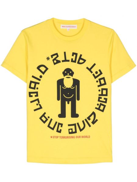 T-shirt aus baumwoll mit print Walter Van Beirendonck gelb