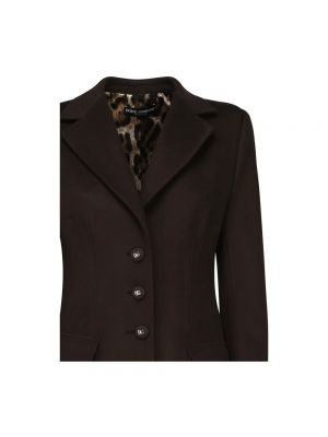 Płaszcz wełniany z kaszmiru Dolce&gabbana brązowy