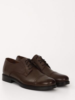 Кожаные туфли на шнуровке с круглым носком Gönderi̇(r) коричневые