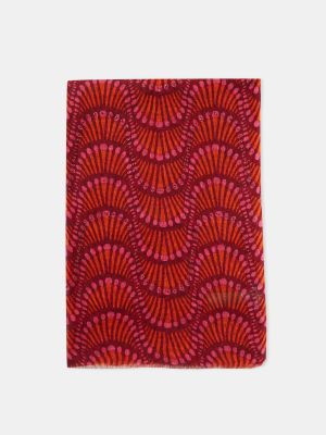 Bufanda con bordado de lino con estampado Latouche rojo