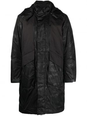 Mantel mit kapuze mit camouflage-print Ea7 Emporio Armani schwarz
