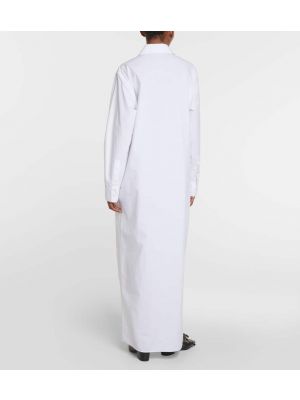 Pamučna maksi haljina oversized The Row bijela