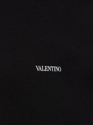 Памучен суитчър Valentino черно