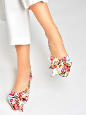 Virágos szatén balerina cipők nyomtatás Fox Shoes