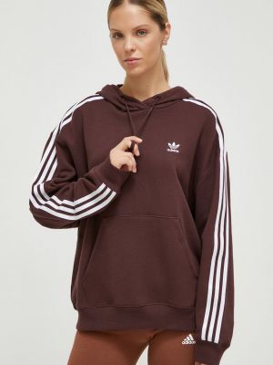 Bluza z kapturem bawełniana Adidas Originals brązowa