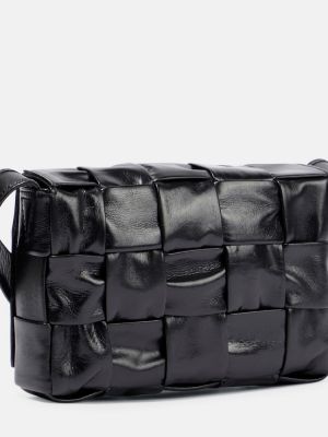 Δερμάτινη τσάντα χιαστί Bottega Veneta μαύρο