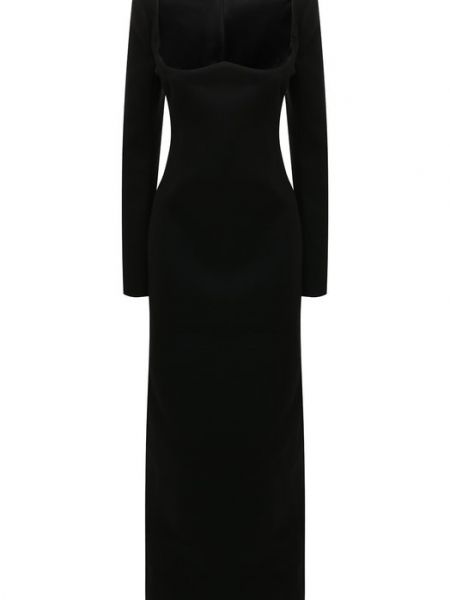 Шерстяное платье Saint Laurent черное