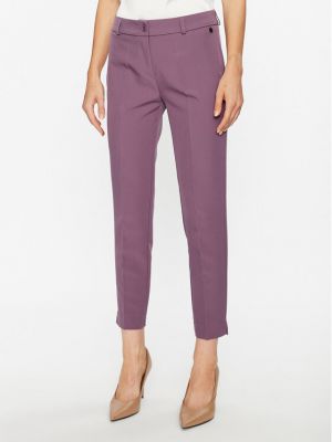 Bavlnené priliehavé nohavice Maryley fialová