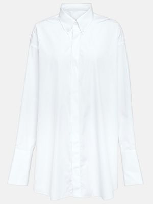Koszula bawełniana oversize Ami Paris biała