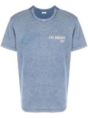 T-shirt con stampa Fay blu