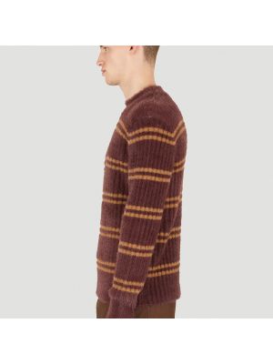 Sweter w paski Jacquemus brązowy