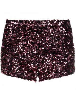 Shorts di jeans con paillettes Styland rosso