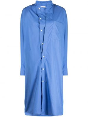 Βαμβακερή φόρεμα σε στυλ πουκάμισο Lemaire μπλε