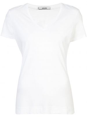 Camiseta con escote v Adam Lippes blanco