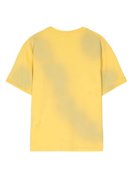 Raštuotas medvilninis marškinėliai We11done geltona