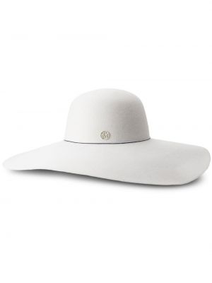 Вълнена шапка от филц Maison Michel бяло