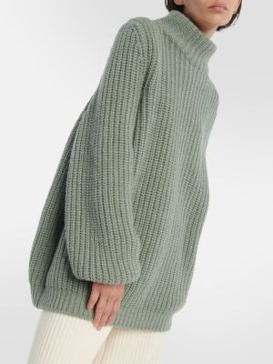 Kašmira džemperis ar augstu apkakli Loro Piana zaļš