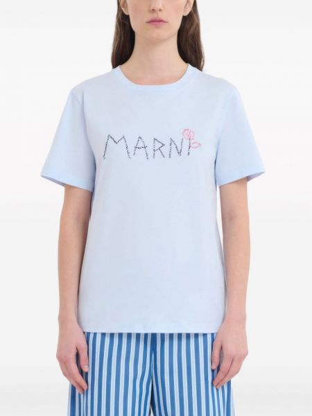 T-shirt brodé en coton Marni