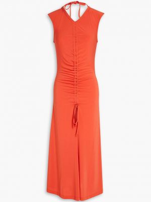 Расклешенное платье миди из джерси со сборками PAUL SMITH оранжевый