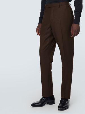 Pantalones de lana slim fit Berluti marrón