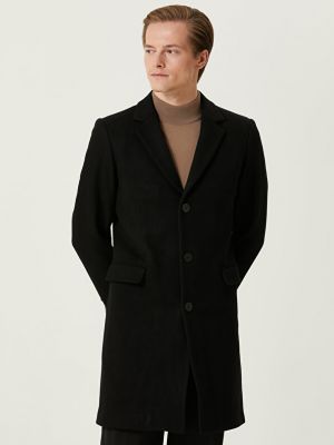 Шерстяное пальто Sandro черное