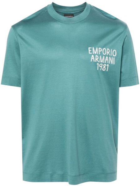 T-krekls ar izšuvumiem liocela Emporio Armani zils