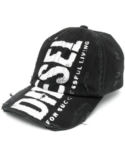 Cappello con visiera con stampa Diesel nero