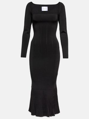 Pletené šaty z nylonu Galvan - černá