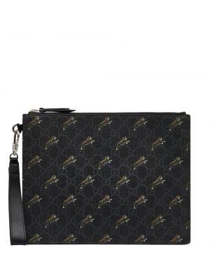 Pisemska torbica s tigrastim vzorcem Gucci Pre-owned črna