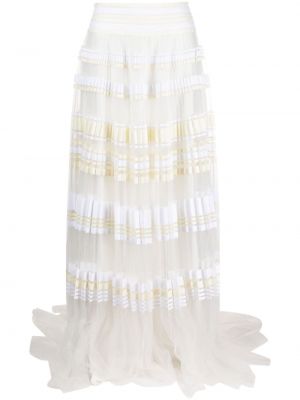 Průsvitné dlouhá sukně Gemy Maalouf bílé