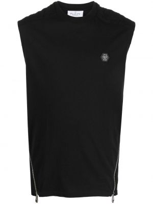 Καπιτονέ πουκάμισο με φερμουάρ Philipp Plein μαύρο