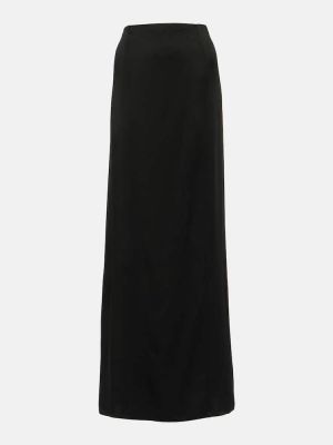 Falda larga de raso Brunello Cucinelli negro