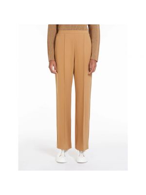 Pantalones rectos de punto Max Mara marrón