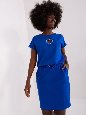 Mini kleita ar īsām piedurknēm Fashionhunters zils
