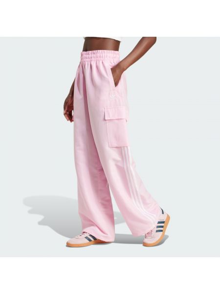 Spodnie cargo Adidas różowe