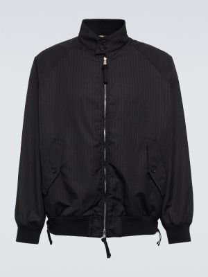 Giacca bomber a righe a spina di pesce Comme Des Garã§ons Homme nero