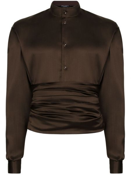 Šilkinė marškiniai Dolce & Gabbana ruda