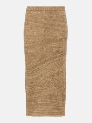 Шерстяная юбка-карандаш Acne Studios коричневая