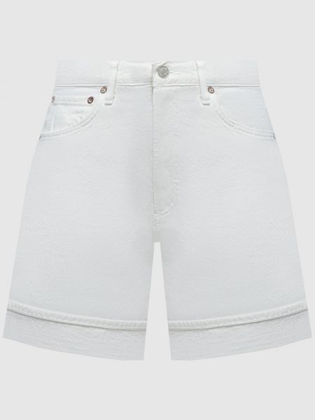 Белые джинсовые шорты Agolde